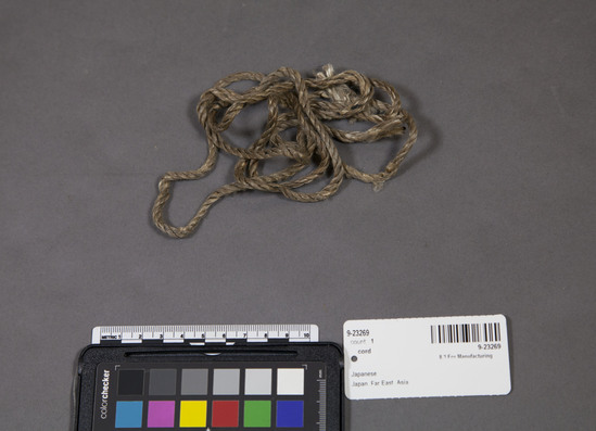 Hearst Museum object titled Cord, accession number 9-23269, described as twisted cord with frayed ends