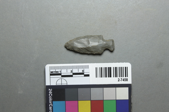 Hearst Museum object 1 of 2 titled Projectile point, accession number 2-7458, described as Arrow point.