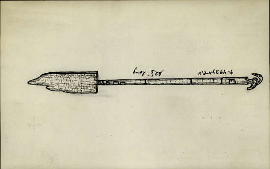 Documentation associated with Hearst Museum object titled Paddle-shaped implement, accession number 4-4937f, no description available.