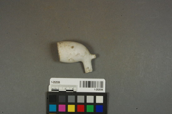 Hearst Museum object titled Smoking pipe fragment, accession number 1-252536, described as clay smoking pipe bowl