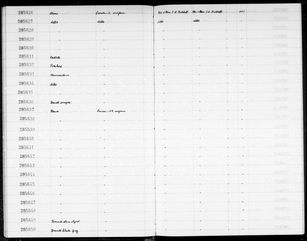 Documentation associated with Hearst Museum object titled Hammerstone, accession number 1-205635, described as Hammerstone.