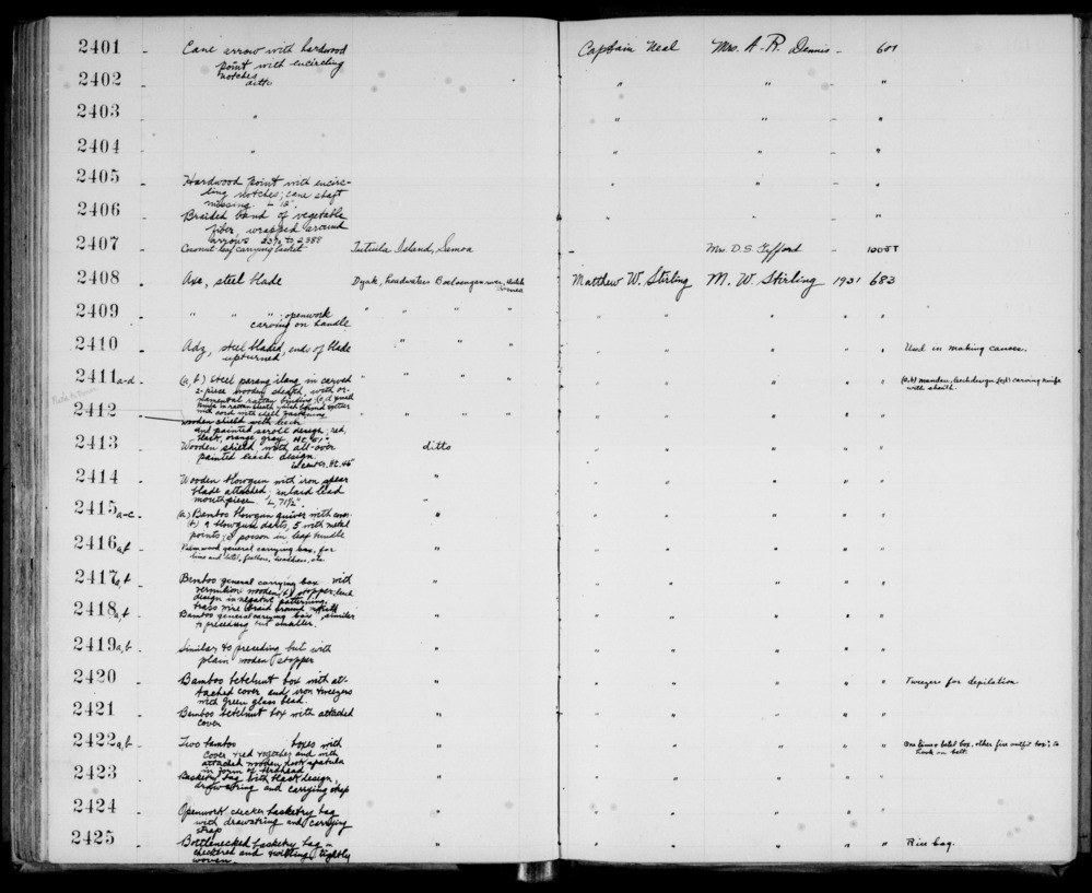 Documentation associated with Hearst Museum object titled Basket, accession number 11-2407, described as Coconut-leaf carrying basket