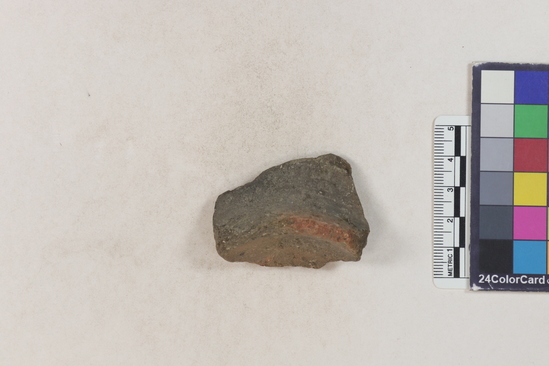 Hearst Museum object 1 of 2 titled Potsherd, accession number 16-8138, described as Potsherd; base Numbers  8111 to 8194 are sherds picked up on beach at low tide. Section of Manta on Beach currently inhabited.