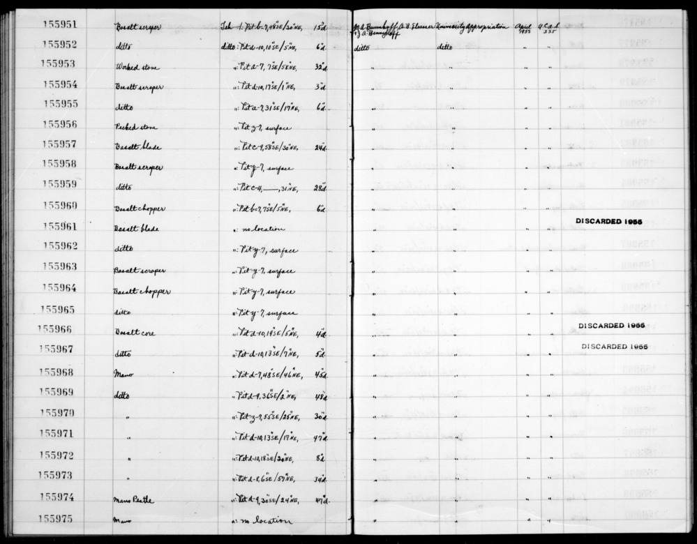 Documentation associated with Hearst Museum object titled Core, accession number 1-155966, described as Basalt.