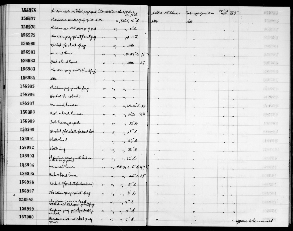 Documentation associated with Hearst Museum object titled Bead, accession number 1-156991, described as Made of shell.