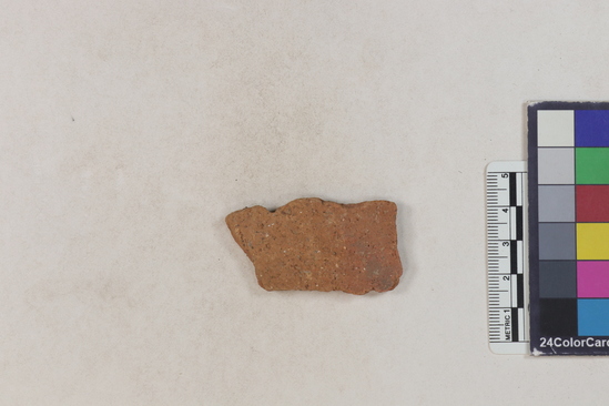 Hearst Museum object 15 of 183 titled Potsherd, accession number 16-8192, described as Potsherd: bodys Section of Manta on beach currently inhabited. Numbers  8111 to 8194 are sherds picked up on beach at low tide.