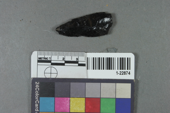 Hearst Museum object titled Point, accession number 1-22874, described as Obsidian point