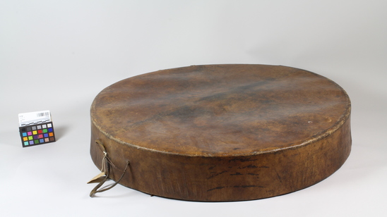 Hearst Museum object 2 of 5 titled Drum, accession number 2-4768, described as Large drum. Painted interior.