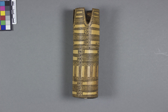 Hearst Museum object titled Bamboo betel container, accession number 11-3009a,b, described as Bamboo container with cover.