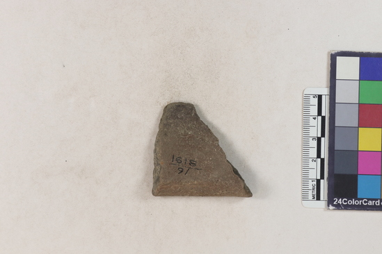 Hearst Museum object 96 of 160 titled Potsherd, accession number 16-8191, described as Potsherd: rims Section of Manta on beach currently inhabited. Numbers  8111 to 8194 are sherds picked up on beach at low tide.