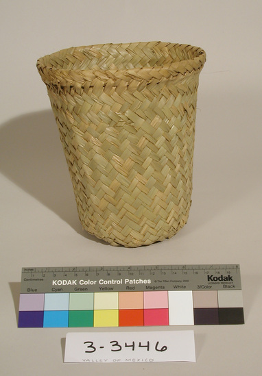 Hearst Museum object titled Basket, accession number 3-3446, described as Checker weave basket.