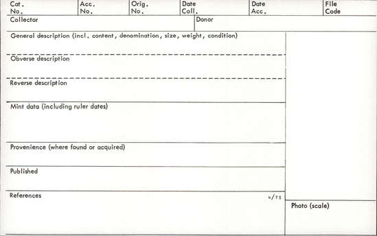 Documentation associated with Hearst Museum object titled Coin: æ 4, accession number 8-8453, described as Coin, AES Follis 4.     1.67 grams. 16 mm. Obverse: Constantinus II right, diademed CONSTANTINVS AVG Reverse: Standard between 2 soldiers, GLORIA EXERCITVS Mint Data: Constantinus II Italia Rome