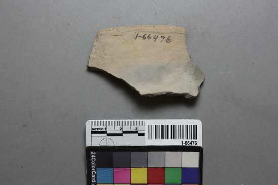 Hearst Museum object titled Ceramic fragments, accession number 1-66476, described as Potsherd, La Paz Buff, jar rim