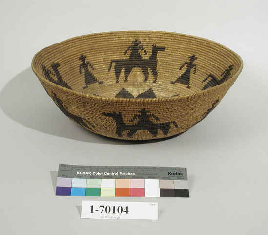 Hearst Museum object titled Basket, accession number 1-70104, described as Coiled, deep tray.