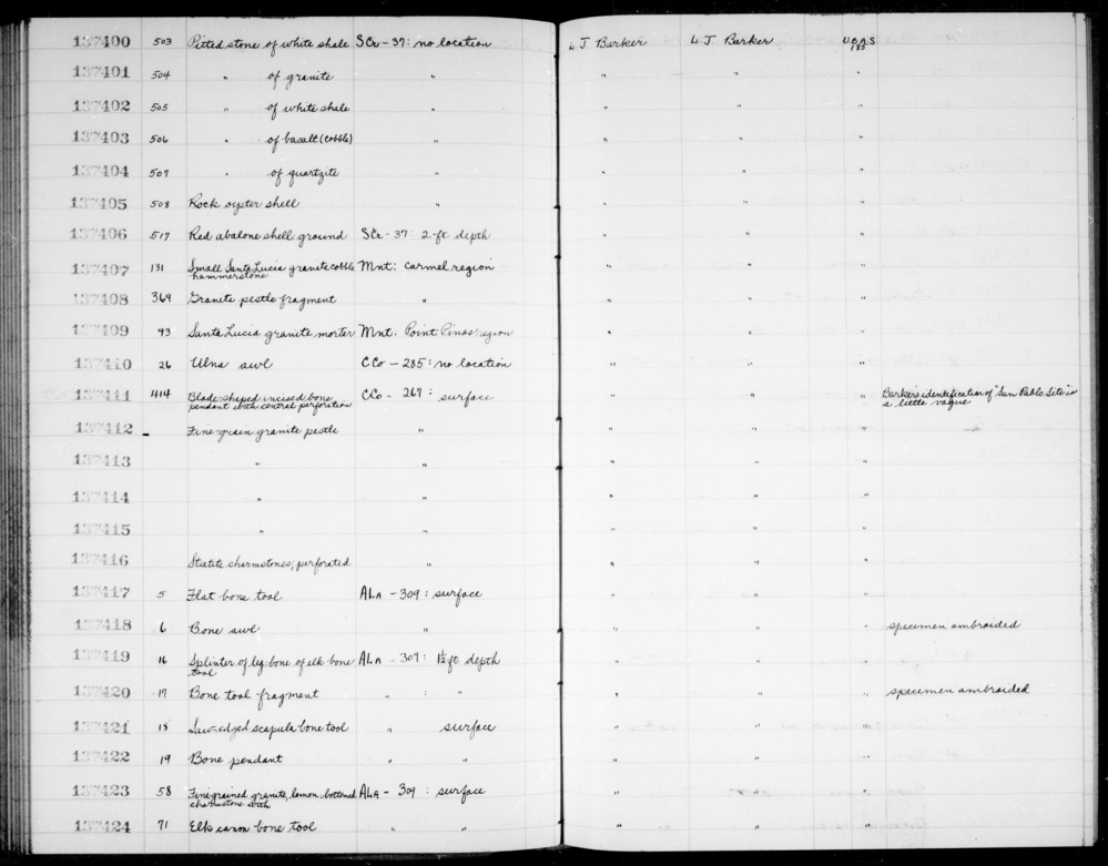 Documentation associated with Hearst Museum object titled Abalone shell, accession number 1-137406, described as Red abalone shell ground