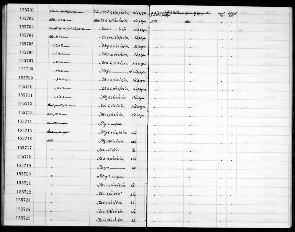 Documentation associated with Hearst Museum object titled Drill, accession number 1-155703, described as Basalt point, drill (?).