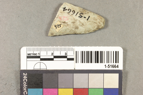 Hearst Museum object titled Projectile point, accession number 1-51664, described as Arrow point fragment, Franciscan chert.