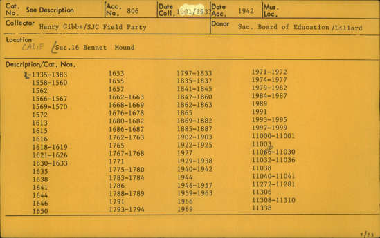 Documentation associated with Hearst Museum object titled Beads, accession number L-11018, described as Olivella shell disc.