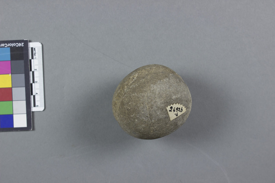 Hearst Museum object titled Sinker, stone, accession number 11-14603, described as Grooved stone sinker ( mailhea)