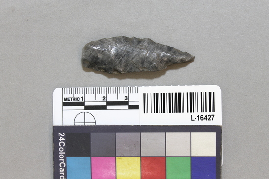 Hearst Museum object titled Projectile, accession number L-16427, described as projectile of obsidian