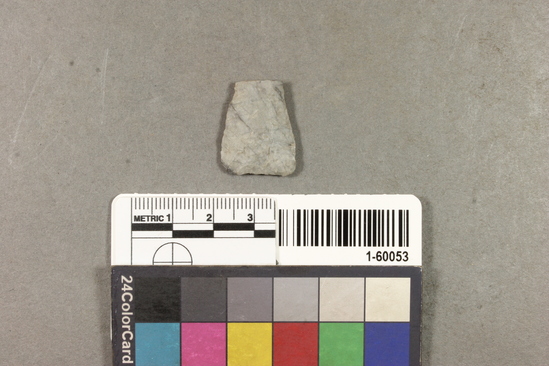 Hearst Museum object titled Projectile point fragment, accession number 1-60053, described as Arrowpoint fragment