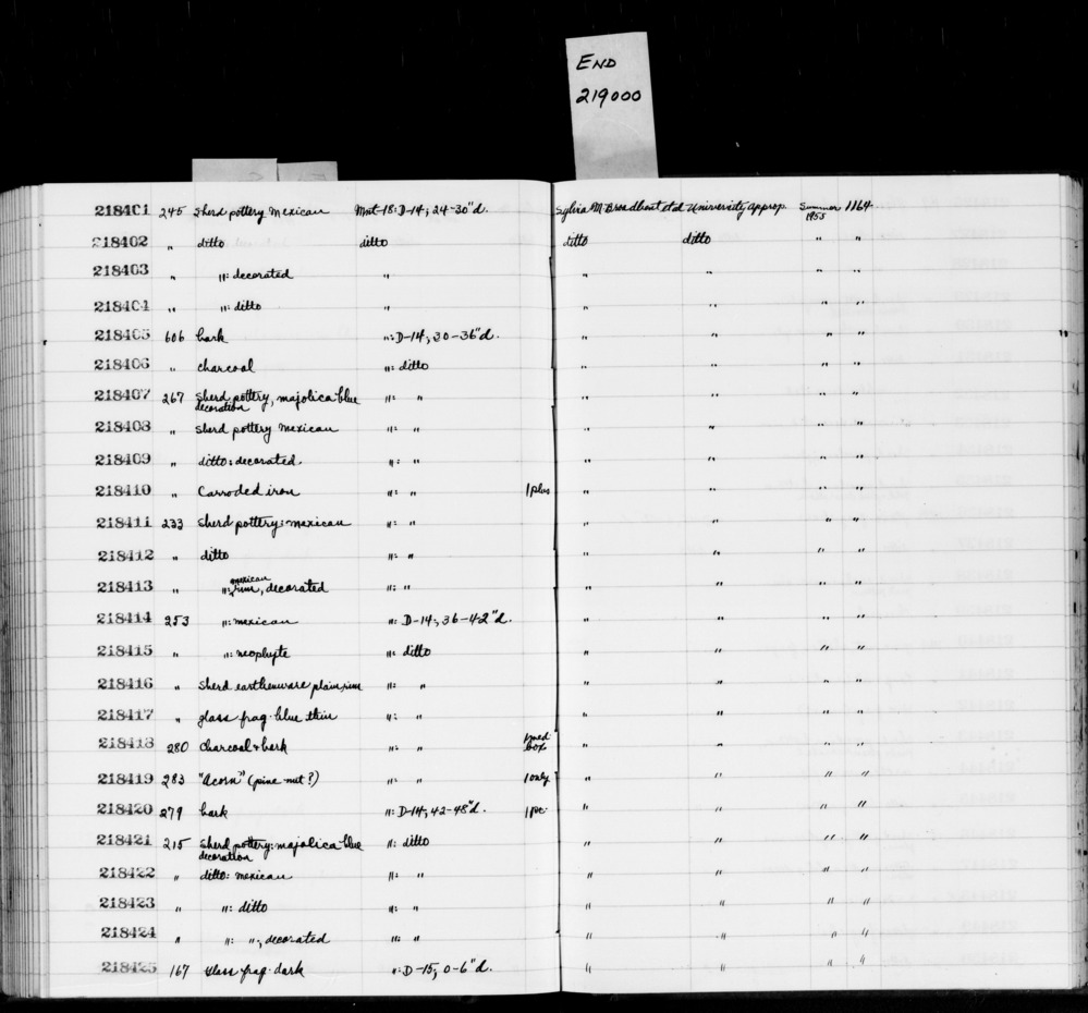 Documentation associated with Hearst Museum object titled Bark, accession number 1-218405, described as Bark