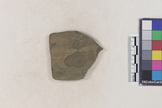 Hearst Museum object 68 of 160 titled Potsherd, accession number 16-8191, described as Potsherd: rims Section of Manta on beach currently inhabited. Numbers  8111 to 8194 are sherds picked up on beach at low tide.