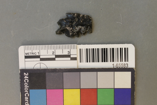 Hearst Museum object titled Point, accession number 1-65583, described as Type SCa-3: obsidian