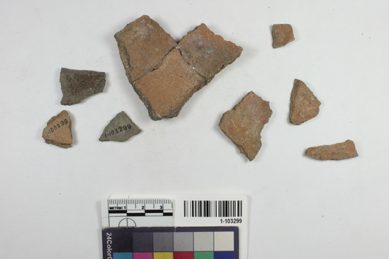 Hearst Museum object titled Potsherds, accession number 1-103299, described as potsherds Notice: Image restricted due to its potentially sensitive nature. Contact Museum to request access.