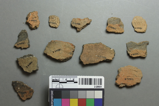 Hearst Museum object titled Potsherds, accession number 2-20931, described as Potsherd, decorated