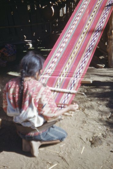 Hearst Museum object titled Color slide, accession number 25-24225, described as Woman Weaving