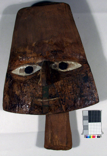 Hearst Museum object titled Wooden head, accession number 4-7852, described as Head: Mummy, Wood