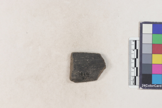 Hearst Museum object 135 of 160 titled Potsherd, accession number 16-8191, described as Potsherd: rims Section of Manta on beach currently inhabited. Numbers  8111 to 8194 are sherds picked up on beach at low tide.