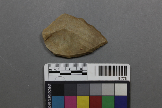 Hearst Museum object titled Point, accession number 9-776, described as Mousterian point, on Levallois flake