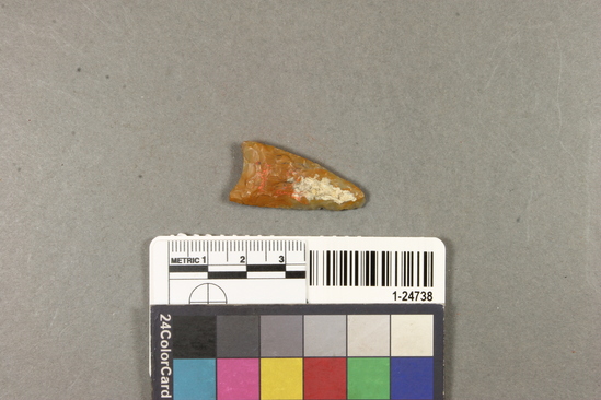 Hearst Museum object titled Point, accession number 1-24738, described as Flint; concave base.