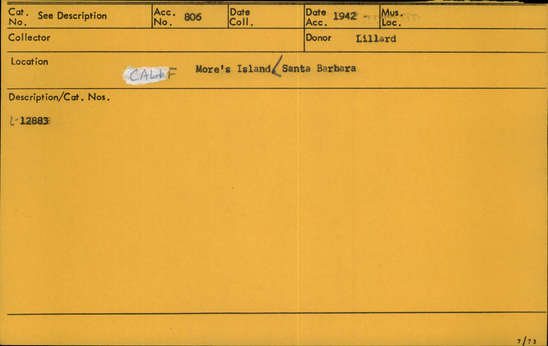 Documentation associated with Hearst Museum object titled Fishhook, accession number L-12883, described as Abalone shell