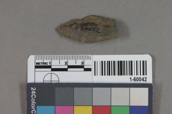 Hearst Museum object titled Projectile point, accession number 1-60042, described as chert arrowpoint