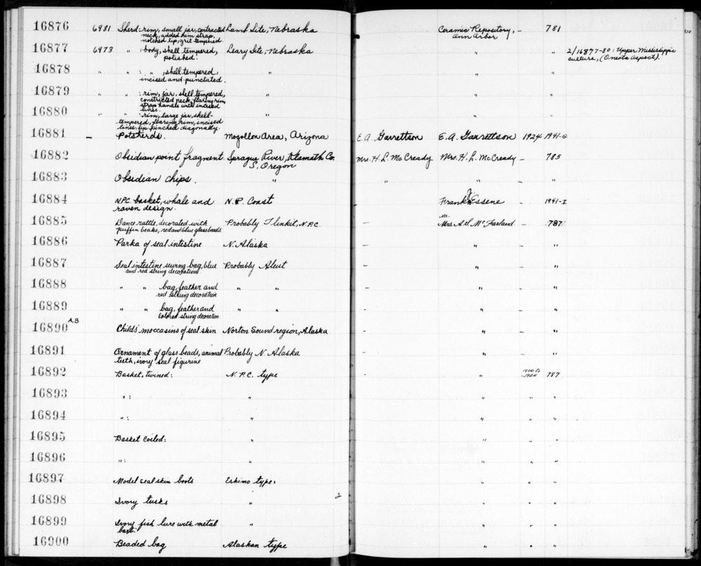 Documentation associated with Hearst Museum object titled Parka, accession number 2-16886, described as Parka made of seal intestine.