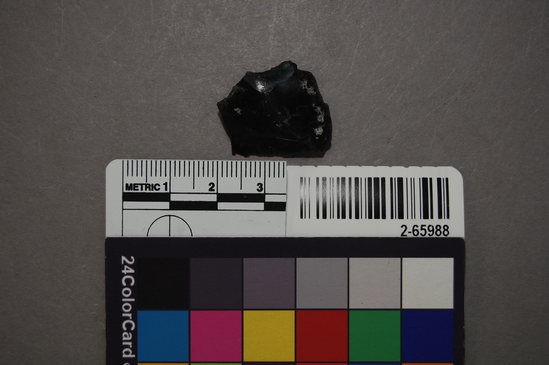 Hearst Museum object titled Flake, accession number 2-65988, described as Obsidian sample and chips