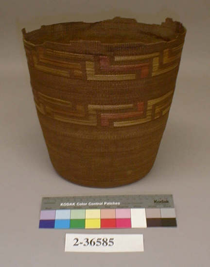 Hearst Museum object titled Basket, accession number 2-36585, described as Twined.