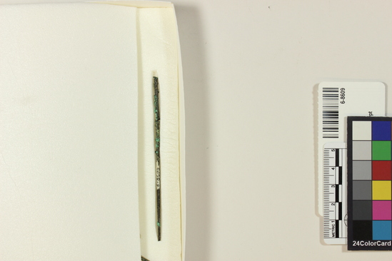 Hearst Museum object titled Needle, accession number 6-8609, described as Copper needle, Length 9 cm.