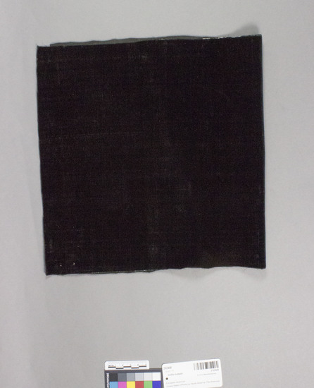 Hearst Museum object 1 of 2 titled Textile sample, accession number 2-62448, described as Strip; silk?, cut pile, black