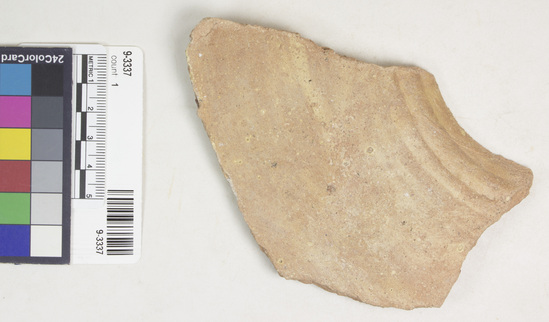 Hearst Museum object titled Potsherd, accession number 9-3337, described as Potsherd, body, incised