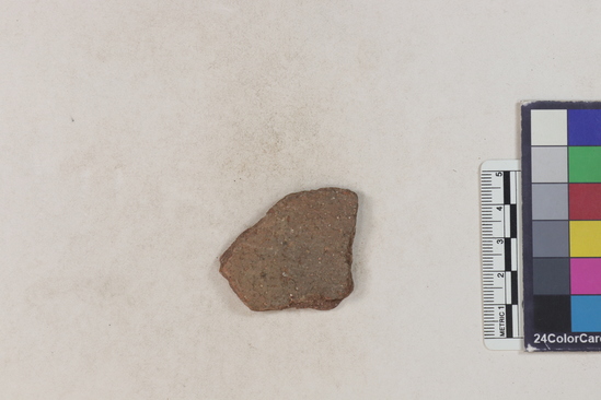 Hearst Museum object 129 of 183 titled Potsherd, accession number 16-8192, described as Potsherd: bodys Section of Manta on beach currently inhabited. Numbers  8111 to 8194 are sherds picked up on beach at low tide.