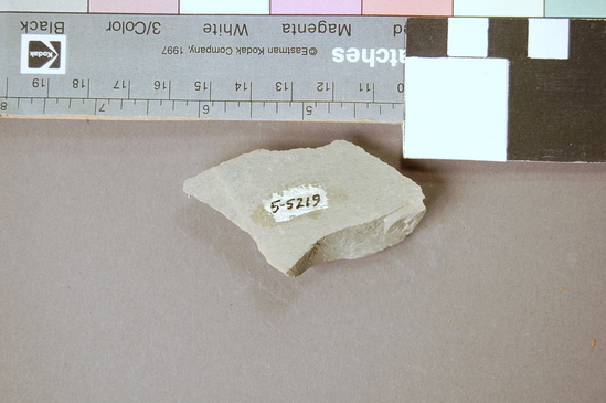 Hearst Museum object titled Scraper, accession number 5-5219, described as Chert scraper; L. 6 cm