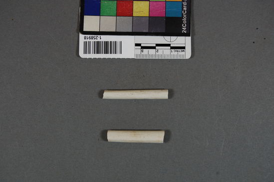 Hearst Museum object titled Ceramic pipe stem, accession number 1-258918, described as No description given on catalog card