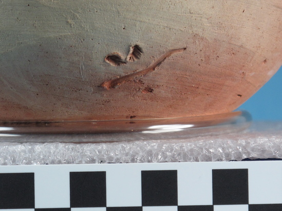 Hearst Museum object 79 of 85 titled Broken jar, accession number 6-5740, described as Pottery: smooth pinkish globose jar, rim broken