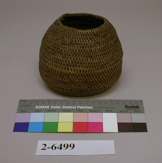 Hearst Museum object titled Basket, accession number 2-6499, described as Used by women as toilet box.