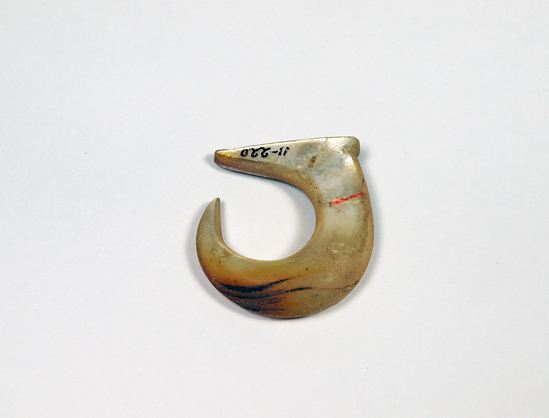 Hearst Museum object titled Fishhook, accession number 11-220, described as Shell fish-hook.