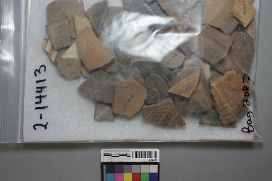 Hearst Museum object titled Potsherds, accession number 2-14413, described as Unclassified San Francisco River ware.